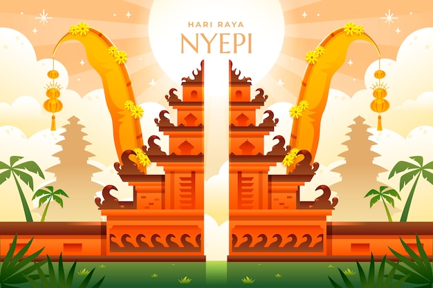 Gradient background for indonesian nyepi celebration