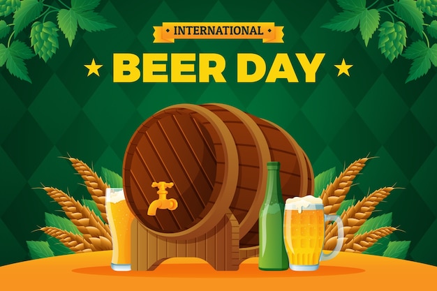 Free Vector gradient background for international beer day celebration