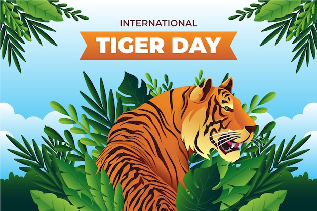 Gradient background for international tiger day awareness