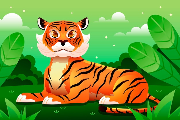 Free Vector gradient background for international tiger day