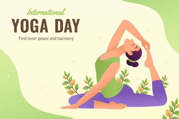 Gradient background for international yoga day celebration