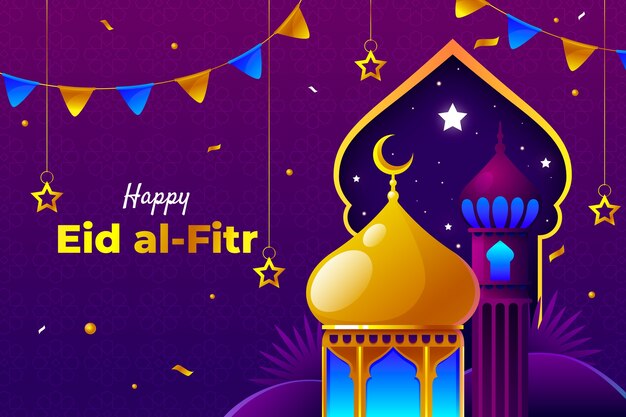 Gradient background for islamic eid al-fitr celebration