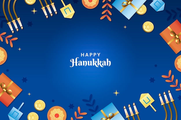 Free vector gradient background for jewish hanukkah celebration