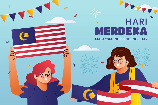 Gradient background for malaysia independence day celebration