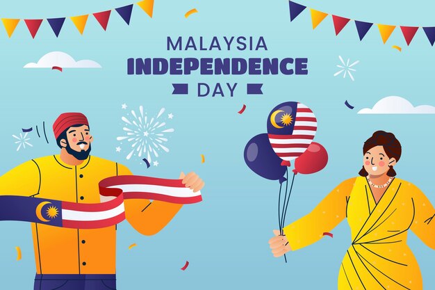 Gradient background for malaysia independence day celebration