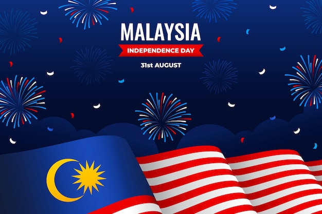 Gradient background for malaysia independence day celebration