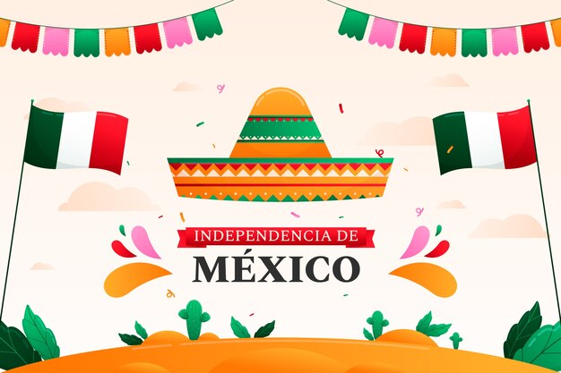 Gradient background for mexico independence celebration