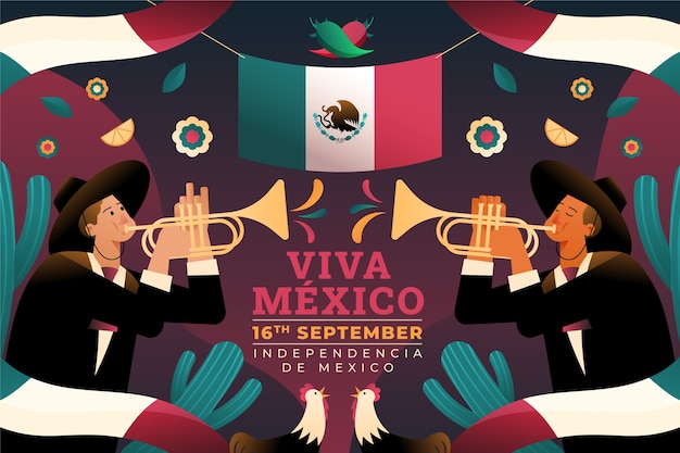 Gradient background for mexico independence celebration