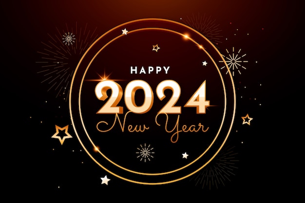 Free Vector gradient background for new year 2024 celebration