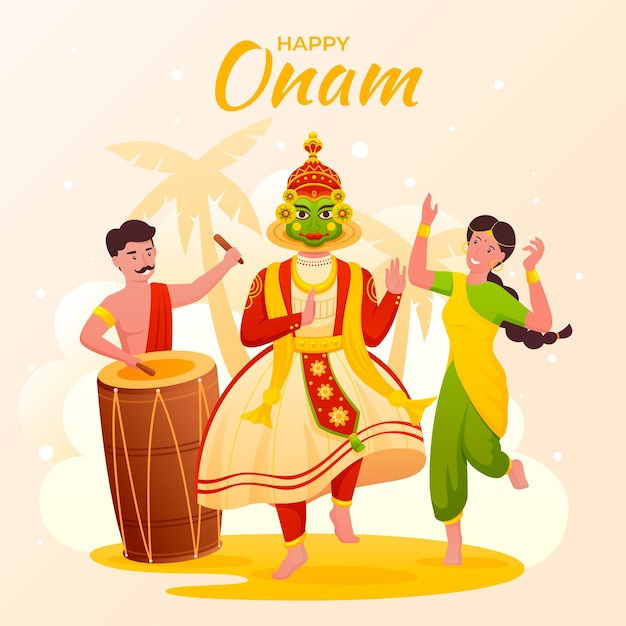 Gradient background for onam celebration