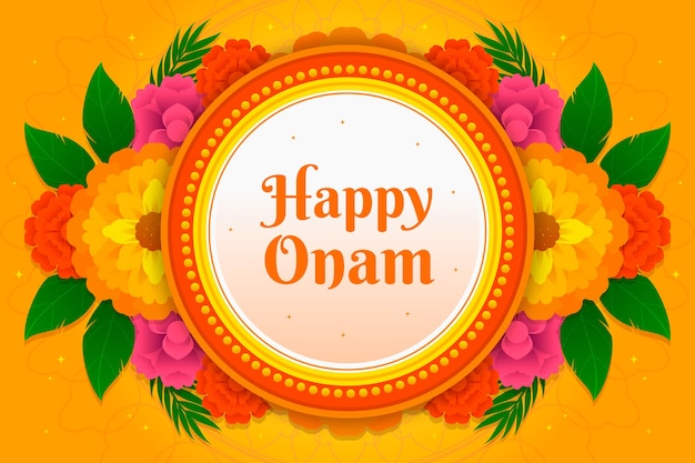 Free vector gradient background for onam celebration