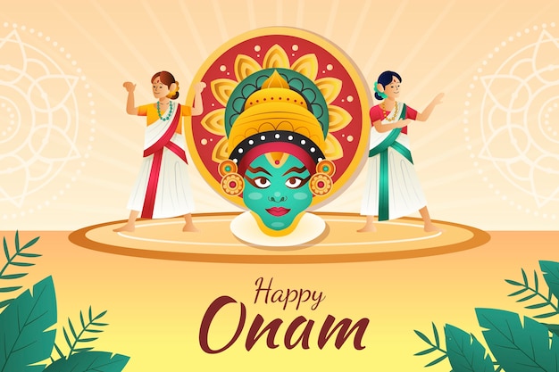 Gradient background for onam celebration