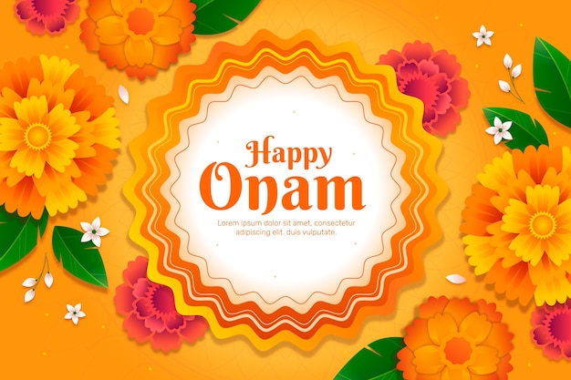 Free vector gradient background for onam festival celebration