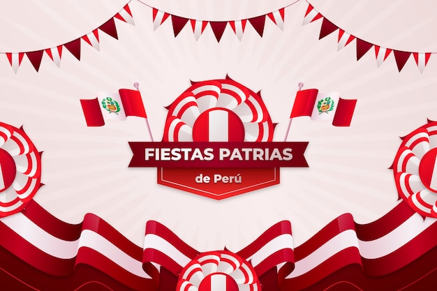 Free vector gradient background for peruvian fiestas patrias celebrations