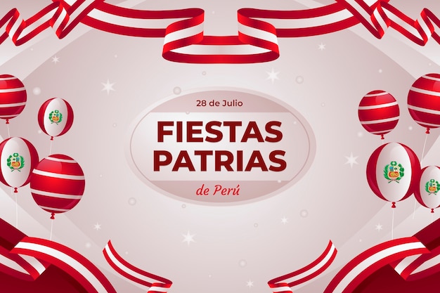 Free vector gradient background for peruvian fiestas patrias celebrations