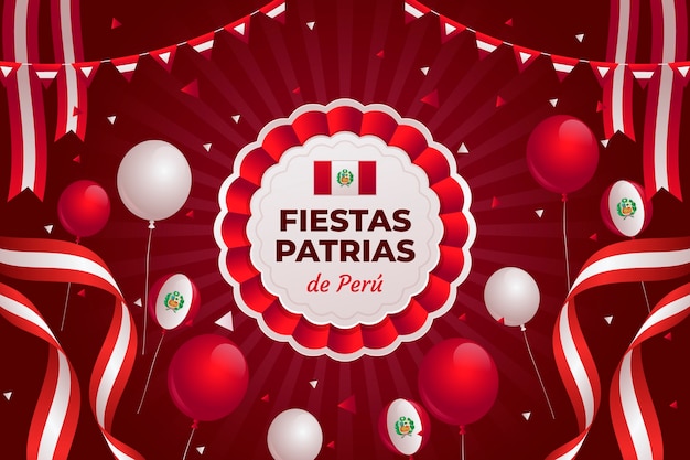 Free vector gradient background for peruvian fiestas patrias celebrations