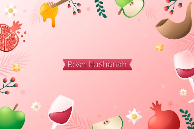 Free Vector gradient background for rosh hashanah jewish new year celebration