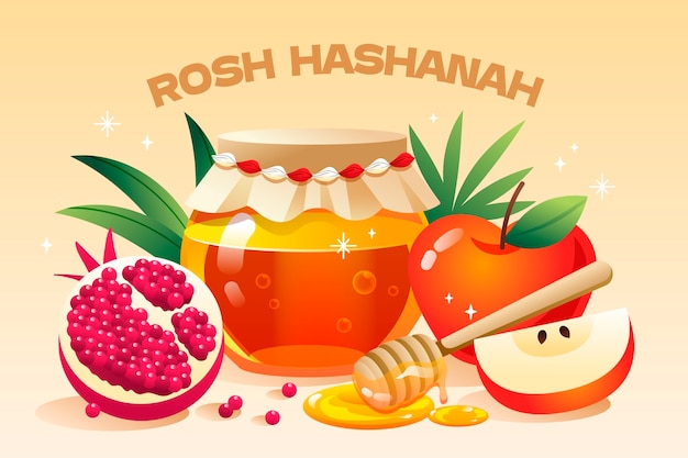 Free Vector gradient background for rosh hashanah jewish new year celebration