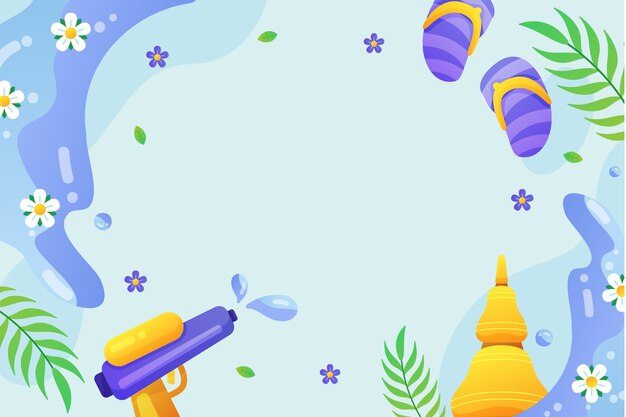 Free Vector gradient background for songkran water festival celebration