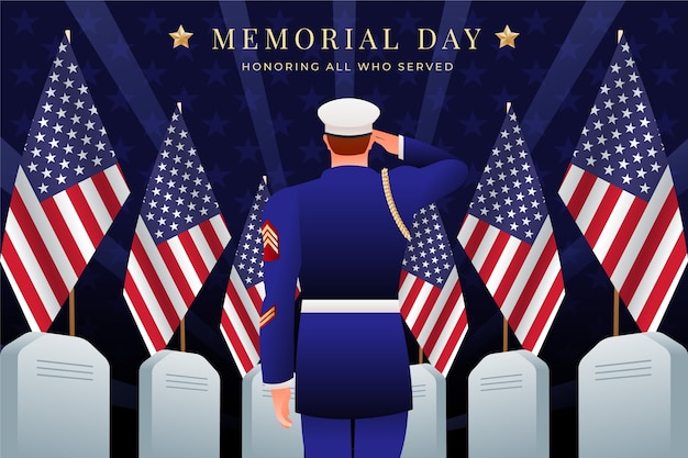 Free vector gradient background for usa memorial day celebration