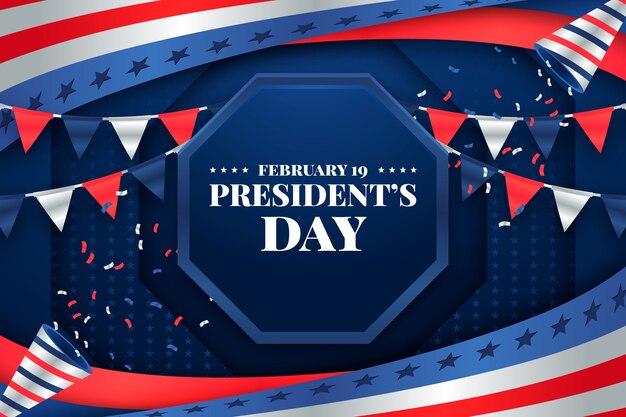 Gradient background for usa presidents day holiday