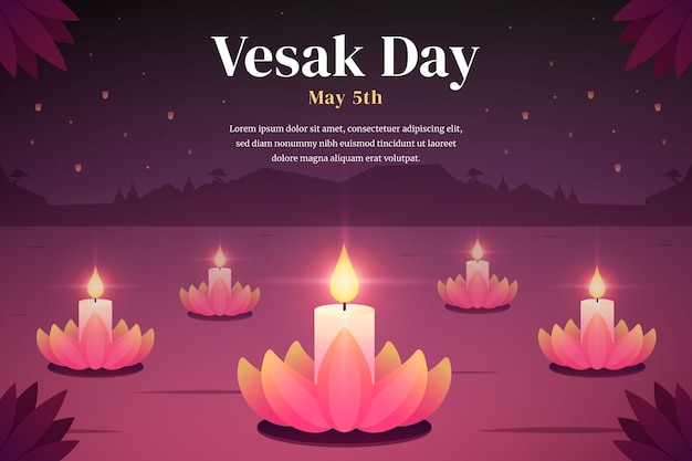 Free Vector gradient background for vesak festival celebration