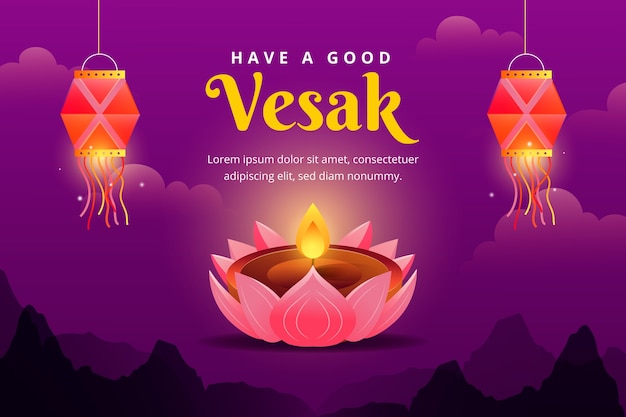 Free Vector gradient background for vesak festival celebration