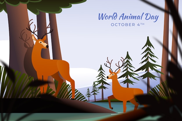 Free Vector gradient background for world animal day celebration