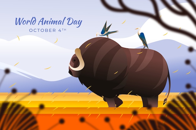 Free Vector gradient background for world animal day celebration