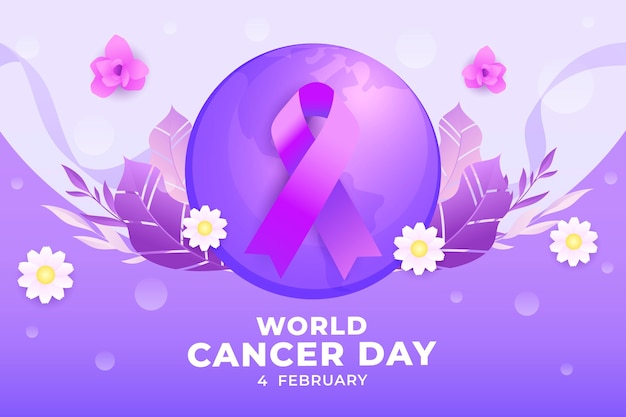 Gradient background for world cancer day awareness