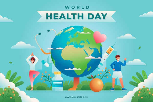 Free Vector gradient background for world health day celebration