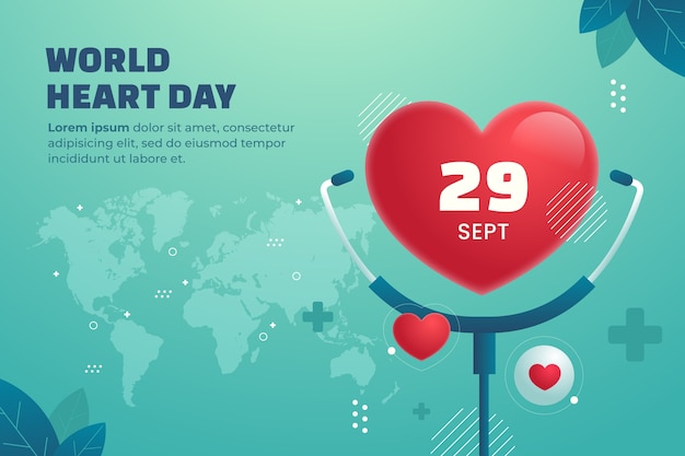 Free Vector gradient background for world heart day awareness