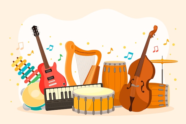 Free vector gradient background for world music day celebration