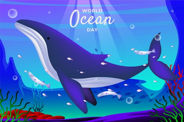 Free Vector gradient background for world oceans day celebration