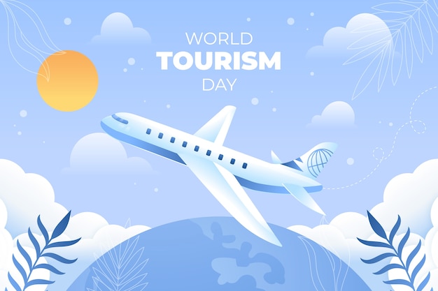 Gradient background for world tourism day celebration