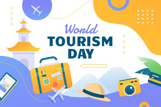 Gradient background for world tourism day celebration