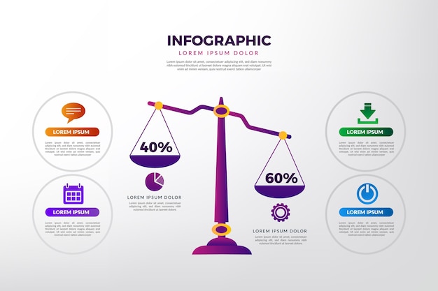 Gradient balance infographics template