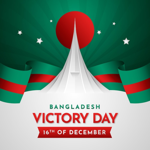 Free Vector gradient bangladesh victory day illustration