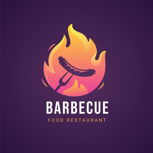 Gradient barbecue logo template