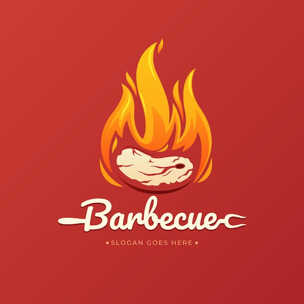 Free Vector gradient barbecue logo template