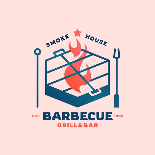 Free vector gradient barbecue logo template