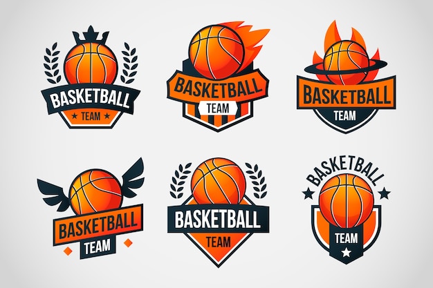 Free Vector gradient basketball logo set