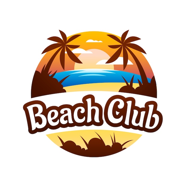 Gradient beach club logo design