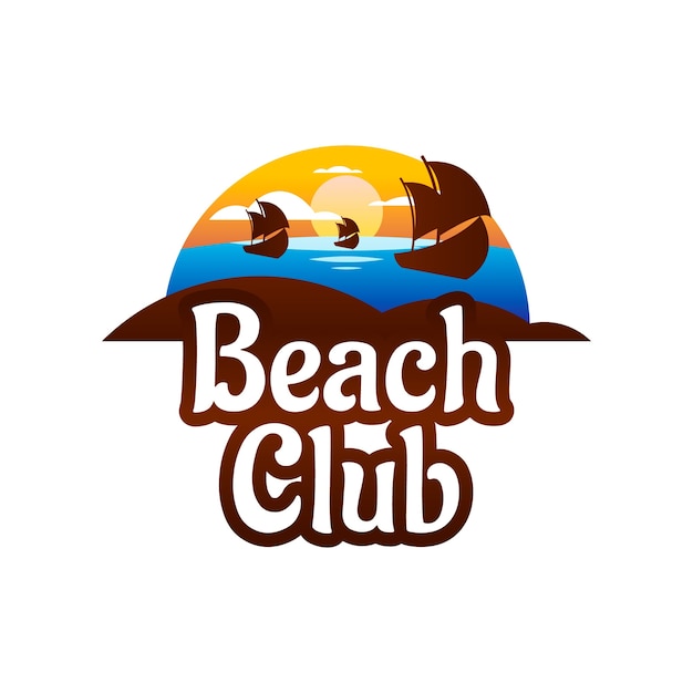 Gradient beach club logo design