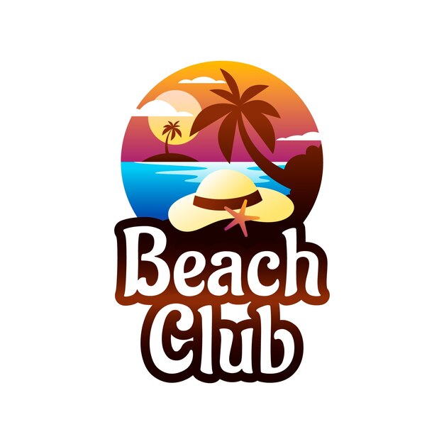 Gradient beach club logo design