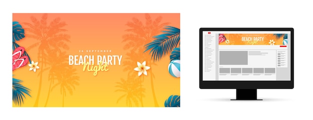 Free Vector gradient beach club template