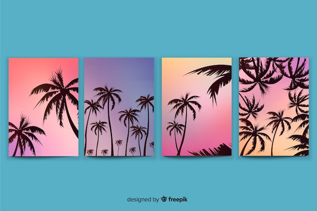 Free Vector gradient beach cover collection