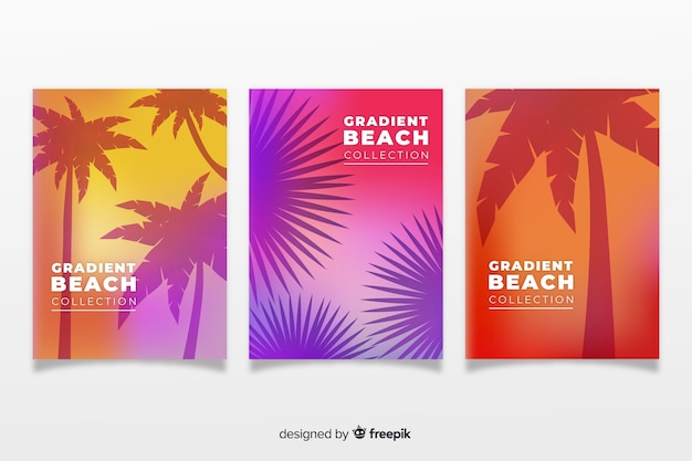 Free Vector gradient beach cover collection