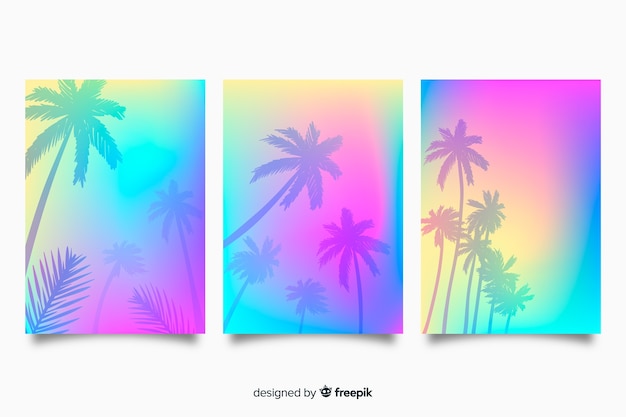 Free Vector gradient beach cover collection