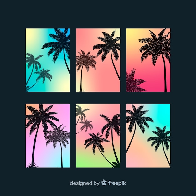 Free vector gradient beach cover collection